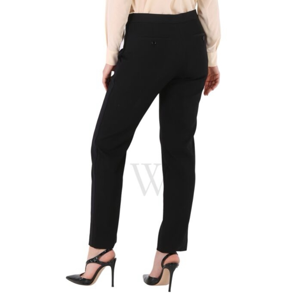 Burberry Black Wool Cropped Tailored Trousers